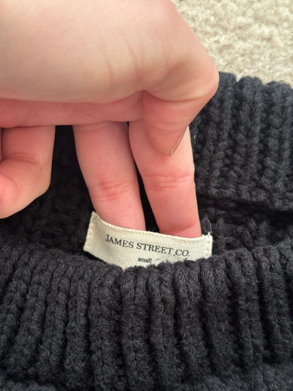 JAMES STREET CO Black Crop Cotton Lowe Sweater - Picture 5 of 5